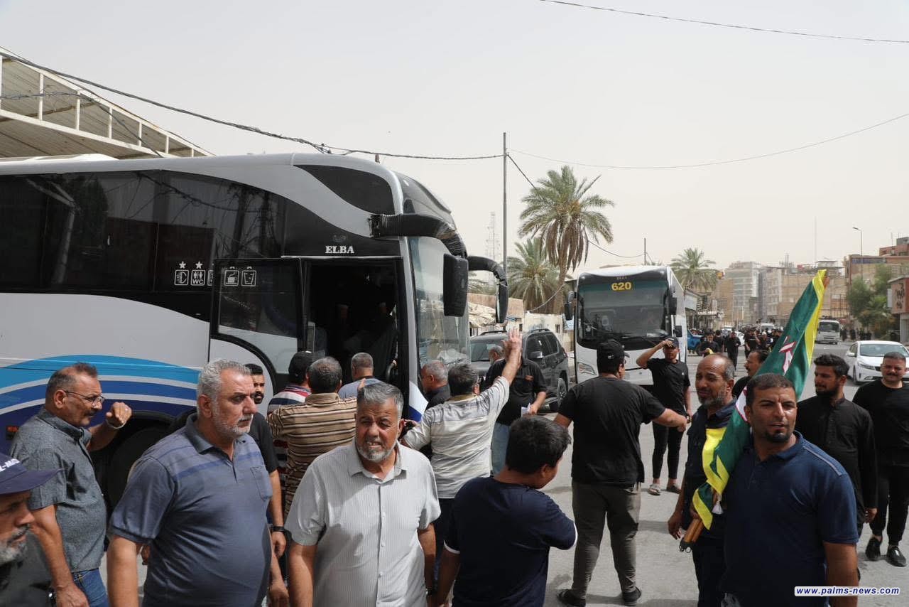 النقل تعلن بدء التفويج العكسي من كربلاء بمشاركة أكثر من 100 حافلة